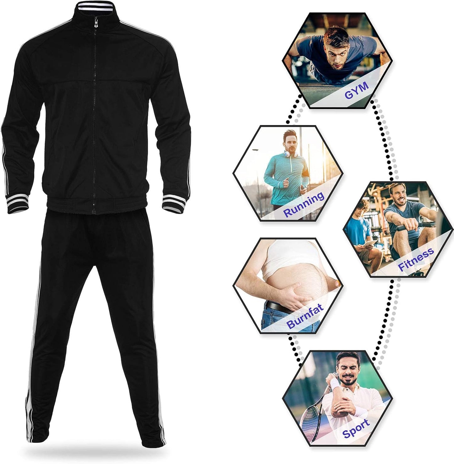 Mens Sweatsuits 2 Piece Casual Athletic Long Sleeve Tracksuit Set Jogging Suit for Running,Exercise,Traning