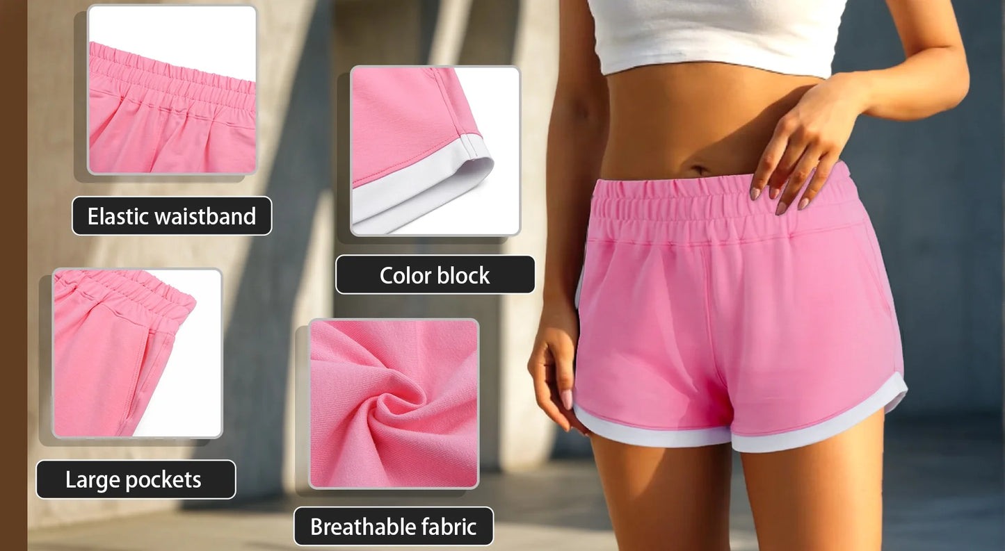 Cotton Shorts for Women Casual Shorts with Pockets