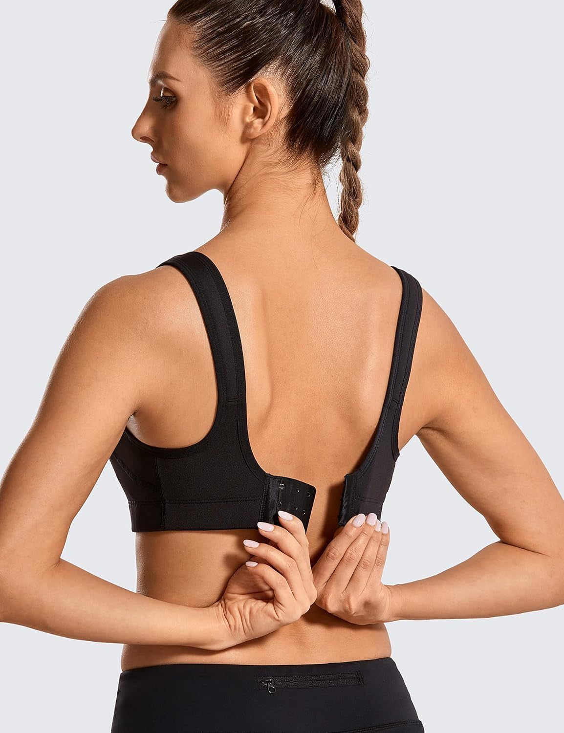 Front Adjustable Sports Bras for Women High Impact Wirefree Comfort No Bounce Support Workout Running Bra