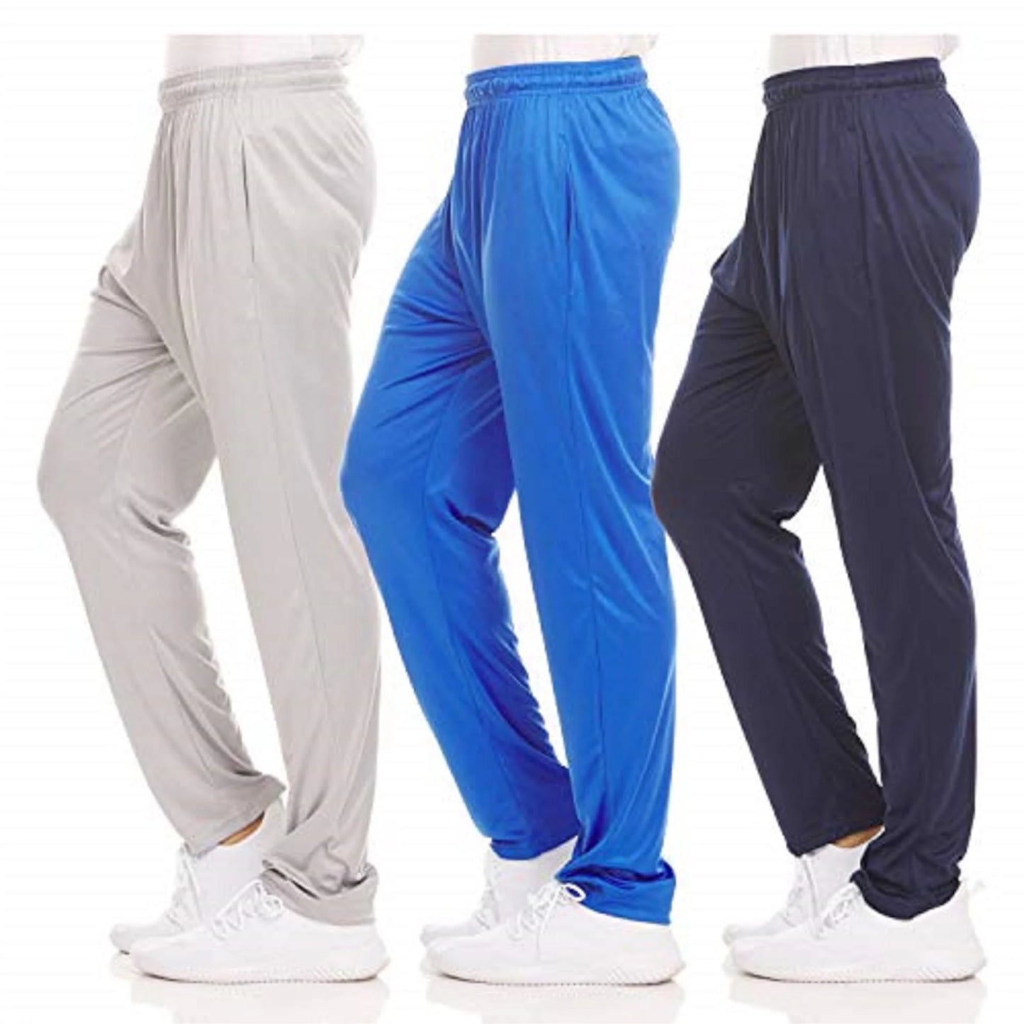 Dri-Fit Pant 3 Pack-Moisture Wicking, High Performance, Comfy Spandex-Poly Blend (Up to Size 3XL)