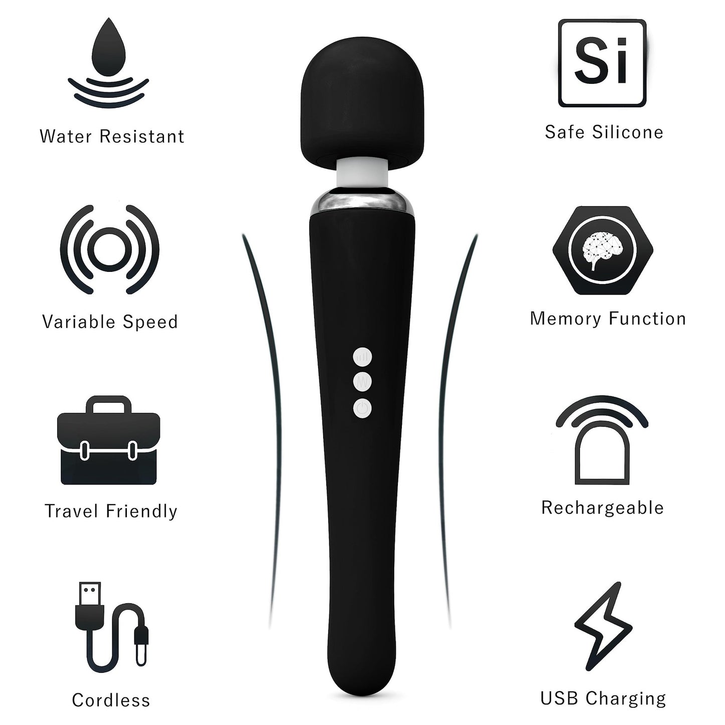 Metooka Therapeutic Cordless Massager - Powerful Massage Tool Handheld 8 Spee...