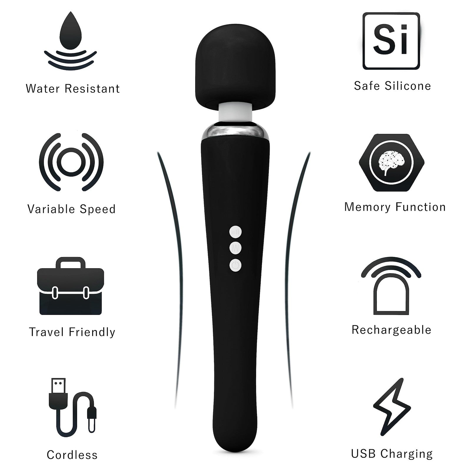 Metooka Therapeutic Cordless Massager - Powerful Massage Tool Handheld 8 Spee...