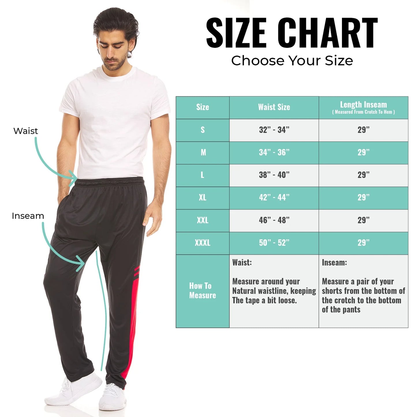 Dri-Fit Pant 3 Pack-Moisture Wicking, High Performance, Comfy Spandex-Poly Blend (Up to Size 3XL)