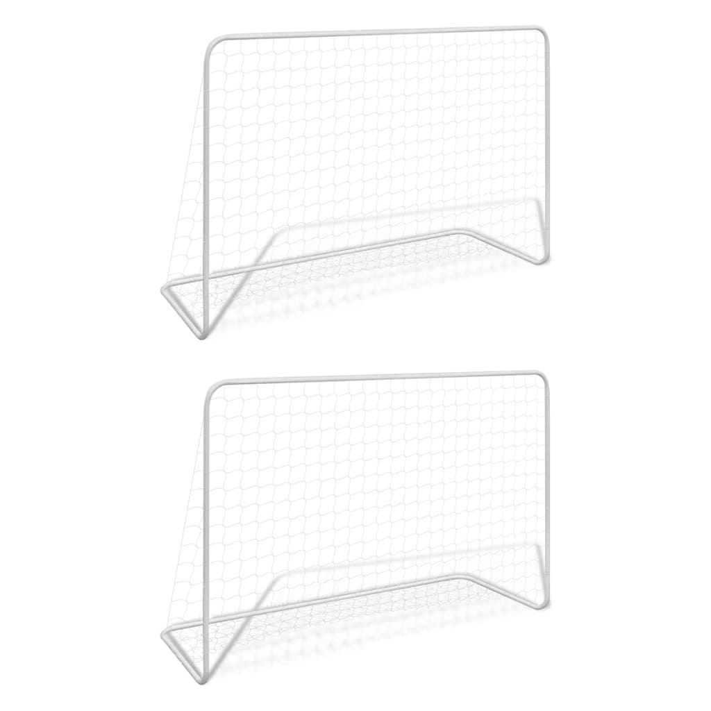 NNEVL Football Goals 2 pcs with Nets 182x61x122 cm Steel White