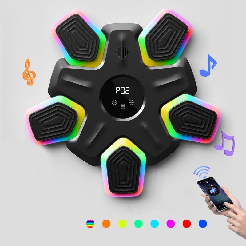 NNEDSZ Bluetooth Music Boxing Machine - 4 Modes 9 Speeds Colourful Lights - Only Machine Black