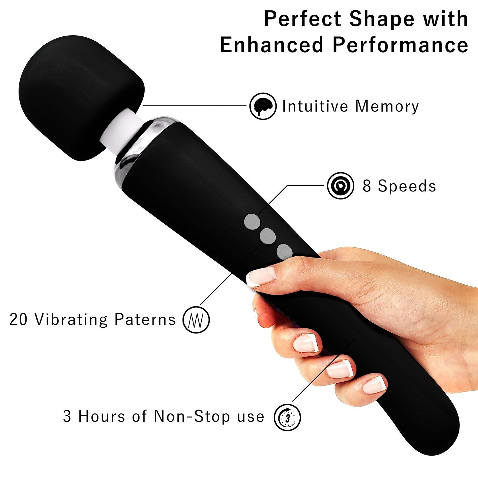 Metooka Therapeutic Cordless Massager - Powerful Massage Tool Handheld 8 Spee...