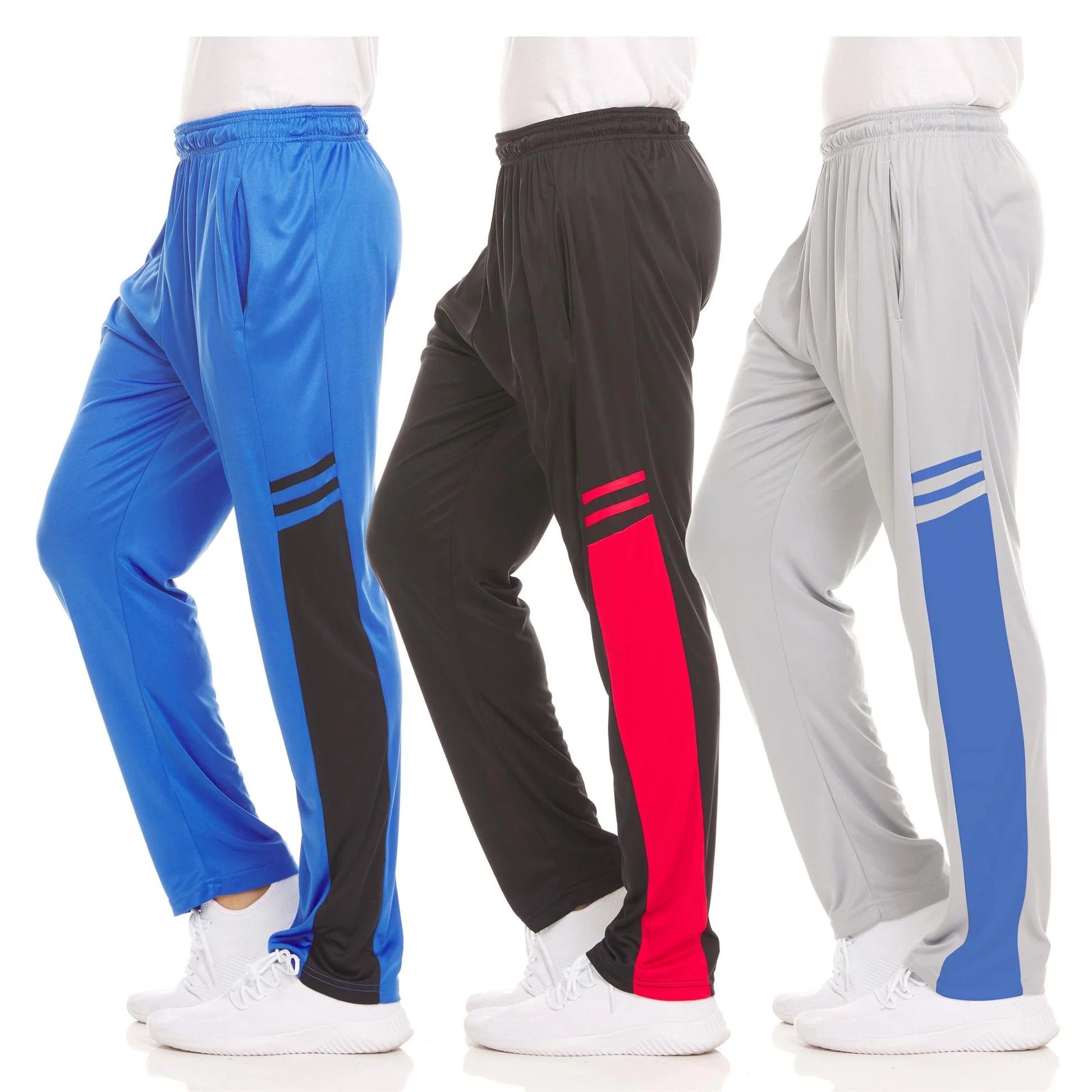 Dri-Fit Pant 3 Pack-Moisture Wicking, High Performance, Comfy Spandex-Poly Blend (Up to Size 3XL)