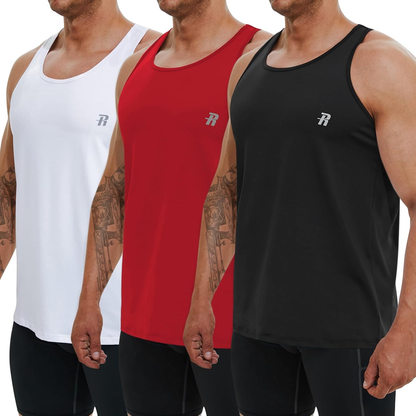 3 Pack Mens Tank Tops Workout Gym Muscle Sleeveless Shirts for Men