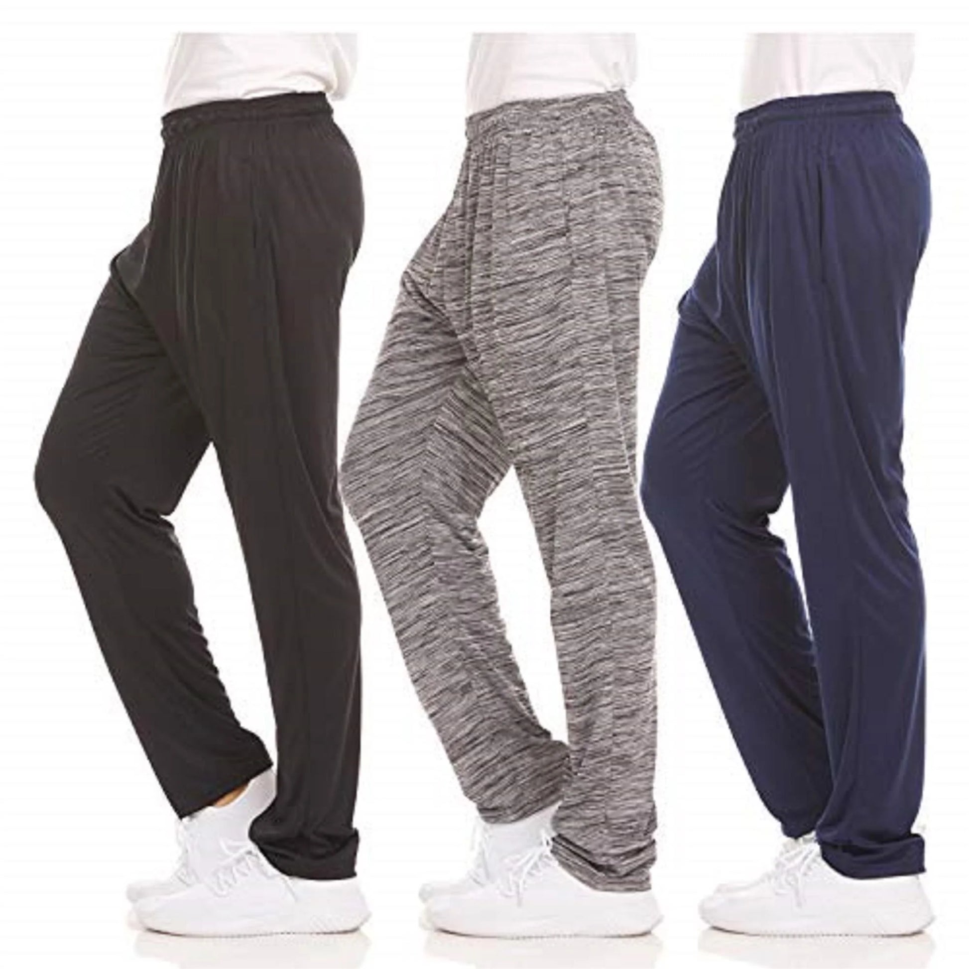 Dri-Fit Pant 3 Pack-Moisture Wicking, High Performance, Comfy Spandex-Poly Blend (Up to Size 3XL)