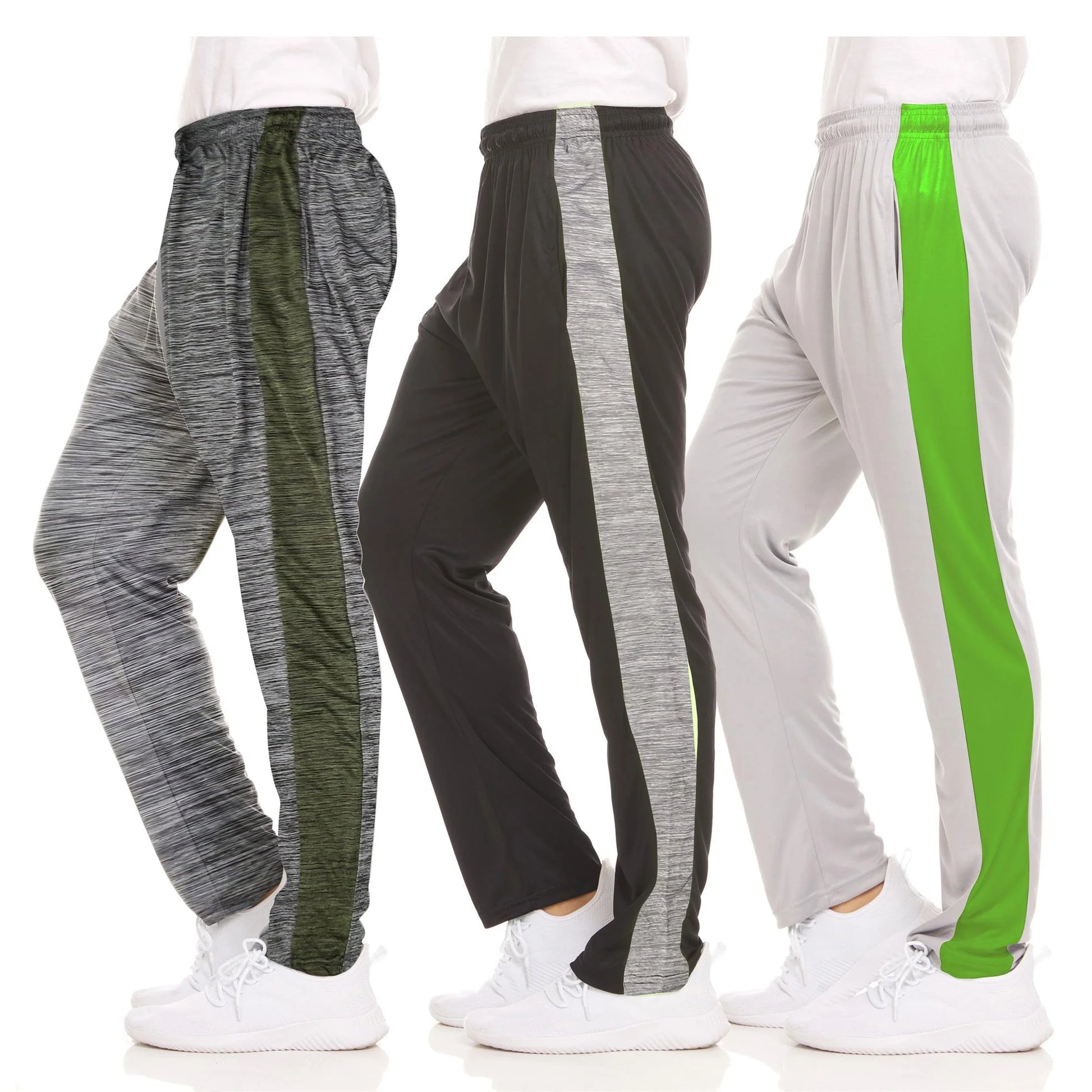 Dri-Fit Pant 3 Pack-Moisture Wicking, High Performance, Comfy Spandex-Poly Blend (Up to Size 3XL)