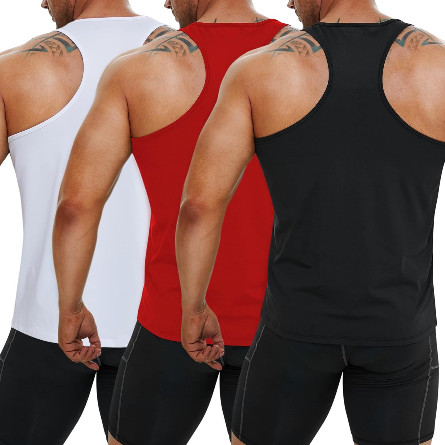 3 Pack Mens Tank Tops Workout Gym Muscle Sleeveless Shirts for Men